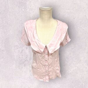 Maeve Anthropologie| EUC Women’s austen short sleeve collared blouse pink size M